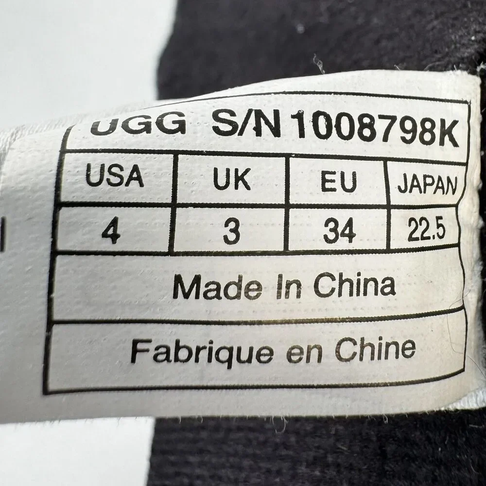 Ugg Australia Womens Black 1008798K Fern Leather Riding Boots Size 4